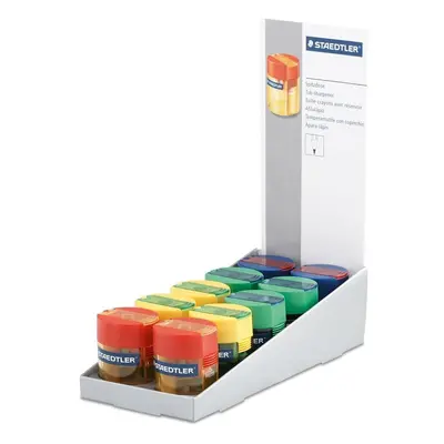 Staedtler Round tub single sharpener 006 asst colours pack