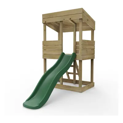 (Lookout Tower) Rebo Wooden Lookout Tower Playhouse with 6ft Slide