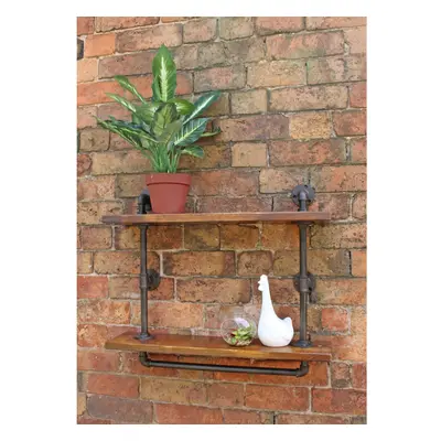 Industrial Pipe Wall Shelf with Shelves