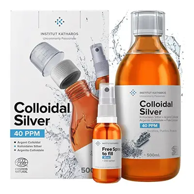 Premium Colloidal Silver 40ppm 500mL Optimal Concentration Formula, Smaller Particles, Better Re