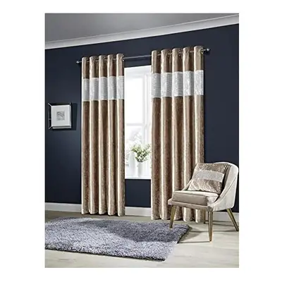 Olivia Rocco Diamante Crushed Velvet Curtains Fully Lined Ring Top Eyelet Curtain Pair Window Tr