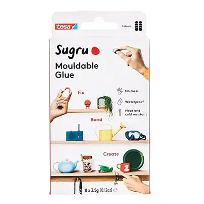 Sugru by tesa - Mouldable Multi-Purpose Glue for Creative Fixing and Making, Black, 8-Pack