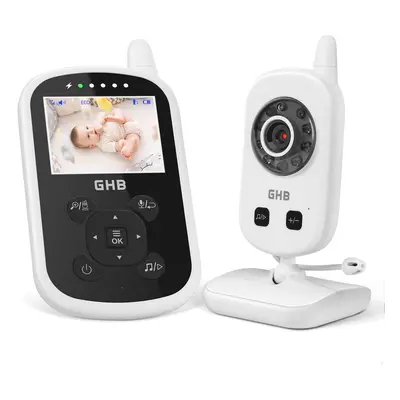 Baby Monitor, GHB Video Baby Monitor with Camera Eco Mode 900ft Range 950mAh Battery 2.4"