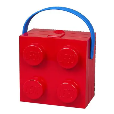 Lunch Box W. Handle (4 Knob) - Classic, Bright Red