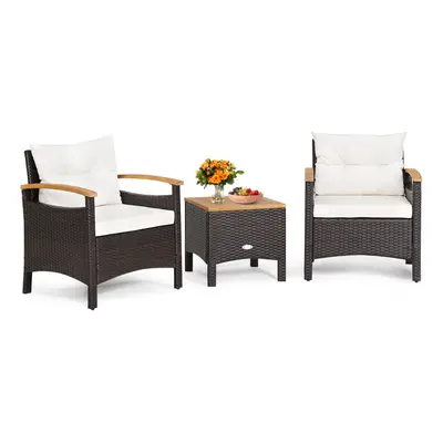 3-Piece Patio Furniture Set with Coffee Table Outdoor Rattan Sofa Set