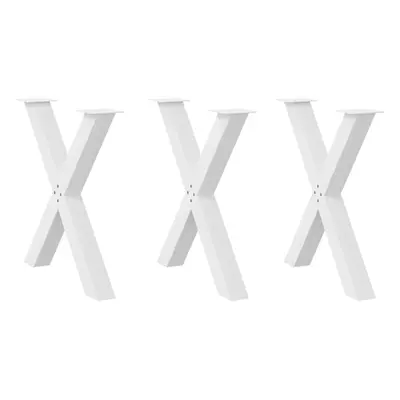 (white, x (72-73) cm (80 mm)/ pcs) vidaXL Dining Table Legs X-Shaped Desk Legs Kitchen Metal Fur