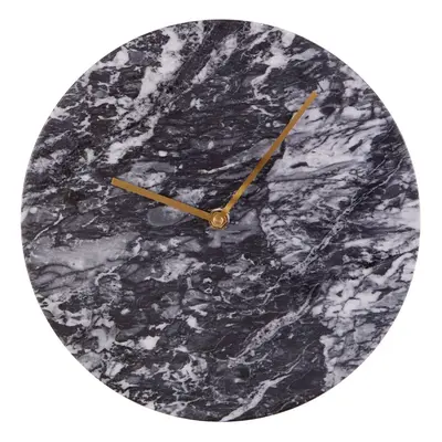 Contemporary Black Marble Wall Clock, Marble Constructed Large Wall Clock, Versatile Clock For K