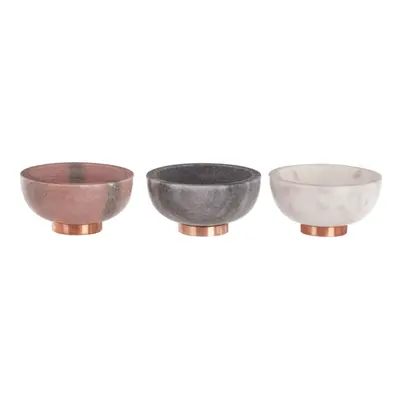 Premier Housewares Set of Dipping Bowls/ Pink Grey White Marble Bowls For Daily Use Small Nibble