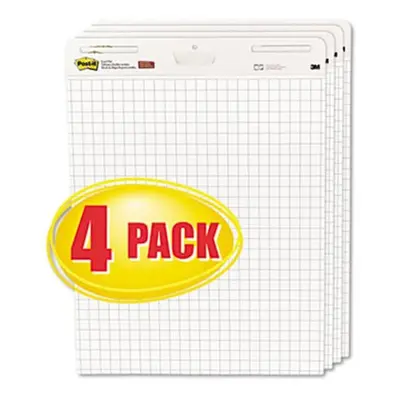 3M Self-Stick Easel Pads Quad Rule x White 30-Sheet Pads/Carton