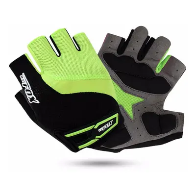 (Green, XL) Cycling Gloves Half Finger Breathable MTB Bike Gloves GEL Shockproof