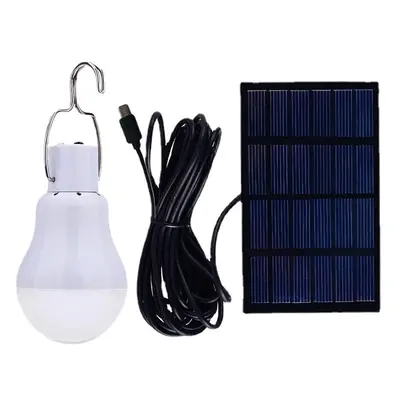 LED Solar Bulb with Hook Light Outdoor Waterproof Camping Solar Lamp Energy Saving Bulb Garden C