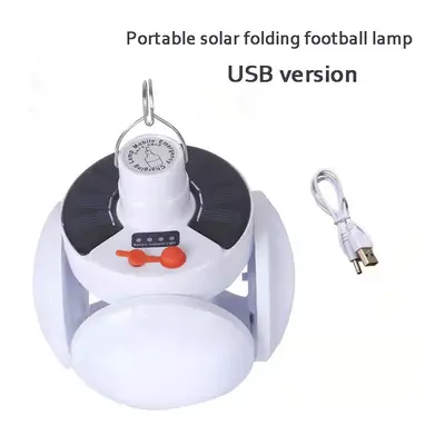 (USB football light) Portable LED Bulb Folding Solar Outdoor Light Waterproof Emergency Solar /U