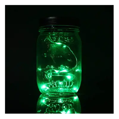 (Green) Christmas light Solar Power Hanging Glass Jar Lamp LED Beads Garden Courtyard Landscape 