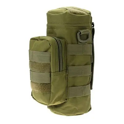 (Green) Outdoors Molle Water Bottle Pouch Tactical Gear Kettle Waist Shoulder Bag for Army Fans 