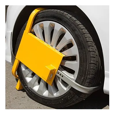 Fort Knox Heavy Duty Wheel Lock, Yellow - Lock Security Clamp Car Caravan - fort knox wheel lock