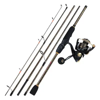 (gold, 2.4M&3000Series) Sougayilang Fishing Rod Fishing Reel Set Carbon Fiber Ultralight Spinnin