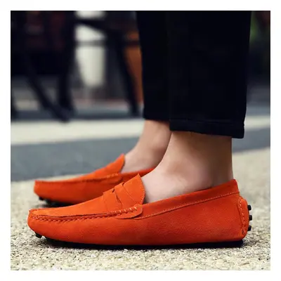 (orange, EU: 52) Men's Moccasins Penny Wildsmith Loafer Driving Gommino Comfort Flats Casual Sli