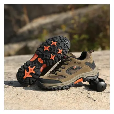 (khaki, 39) Spring Autumn Men&apos;s Anti-skid Outdoor Hiking Shoes Large Size