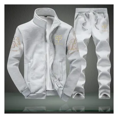 (grey, XXXXL) Men Set Fashion Sporting Suit Sweatshirt +sweatpants Male Tracksuit Sets