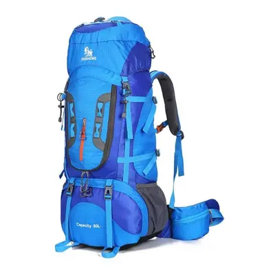 (blue) 75l High-capacity Mountaineering Bag Camping Camping Hiking Multi Hanging Backpack Waterp