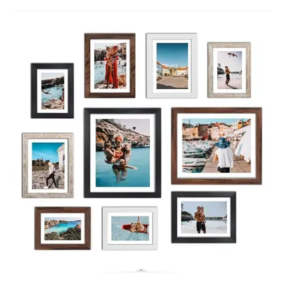 (Multi Sizes, Multi Colors) Multi Colors Picture Frames with Mat for Multiple Sizes Photos, Four