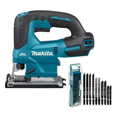 Makita DJV184Z 18v LXT Brushless Top Handle Jigsaw Bare + Mixed Blades + Case