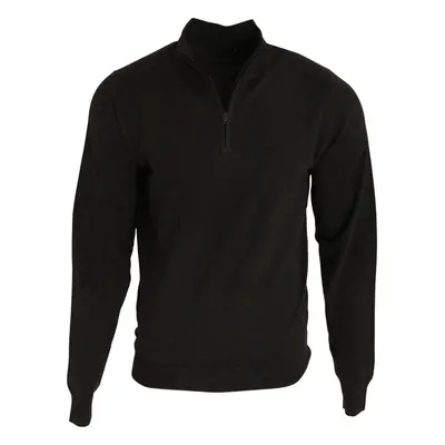 (M, Black) Premier Mens 1/4 Zip Neck Knitted Sweater