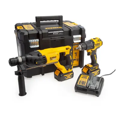 Dewalt Dewalt DCK2070M2T 18V Combi Drill & SDS Plus Drill Twin Pack (2 x 4.0Ah Batteries) DCK207