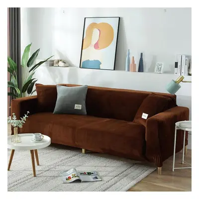 (coffee, 1seat (90-140cm)) 1/2/3/4 Seater Shape Corner Sofa Coversthickening Elastic Sofa Cover 