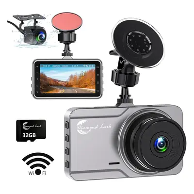 Car Camera Dashcam with 32G Card, 3'' LCD Screen, 170Wide Angle, Night Vision, WDR, 24H Parking 