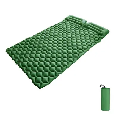 (green, 185X118X5.5cm) Inflatable Mat Camping Sleeping Inflating Self Mattress Bed Air Pillow Hi