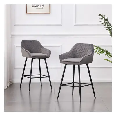 2x Bar Stools Dining Room Kitchen Breakfast High Chairs With Barstool