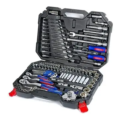 WORKPRO 123-Piece Drive Socket Set 1/2" 1/4" 3/8", CR-V Mechanic Tool Set with Quick-Release Rat