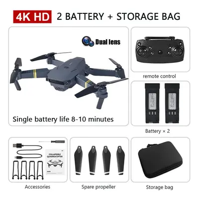 (dual camera battery) E58 Rc Professional 4k/1080p Wifi Drone