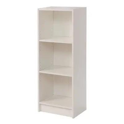 White Bookcase Tier Narrow Shelving Storage Unit Living Room Bedroom