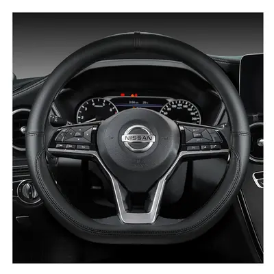 (BLACK) Car Steering Wheel Cover For Nissan X-Trail Qashqai March Serena Micra