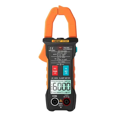 (Orange) True RMS Clamp Meter with App Remote Control Autoranging Diode Hertz Temperature Tester