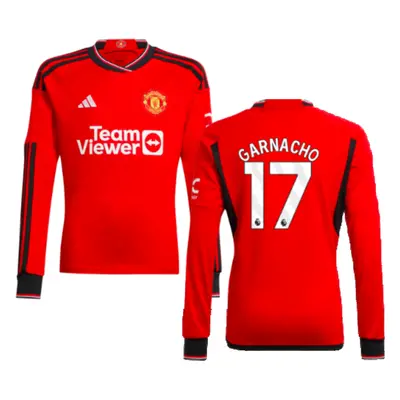 (XXL) Man Utd Home Long Sleeve Shirt (Kids) (Garnacho 17)