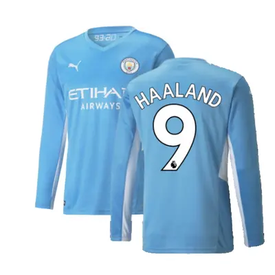 (3XL) Man City Long Sleeve Home Shirt (HAALAND 9)