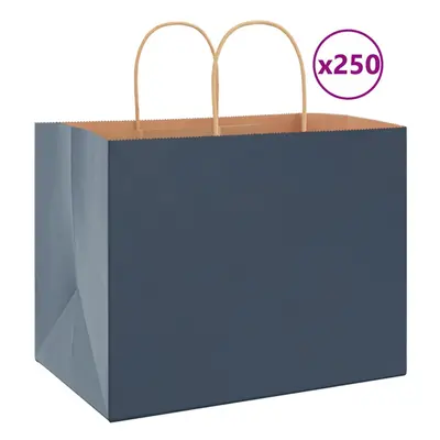 (blue, x x cm) vidaXL Paper Bags pcs with Handles Brown 21x11x36 cm Paper Grocery Bag