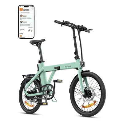 (Green) ENGWE P20 Electric Bike with App V 9.6 Ah Battery up km Folding Bike W Motor Max km/h, E