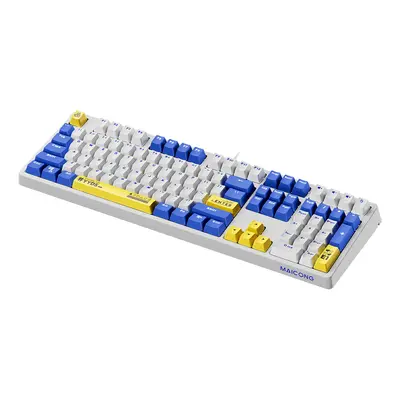 (White, Brown Switch) Gaming Mechanical Keyboard Keys PBT Keycaps Ergonomic Gaming Wired Compute