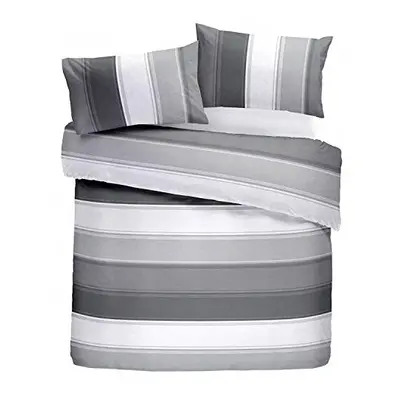 Fusion Duvet Cover and Two Pillow Cases, 52% Polyester / 48% Cotton, Grey, King