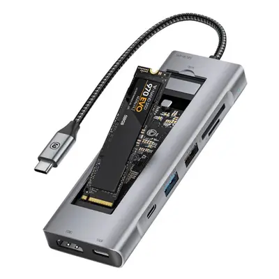 Essager 8-in-1 USB C Hub with 10Gbps M.2 NVMe SSD Enclosure