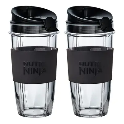 Ninja Two Large Nutri with Two Sip & Seal Lids 650ml Plastic Cups