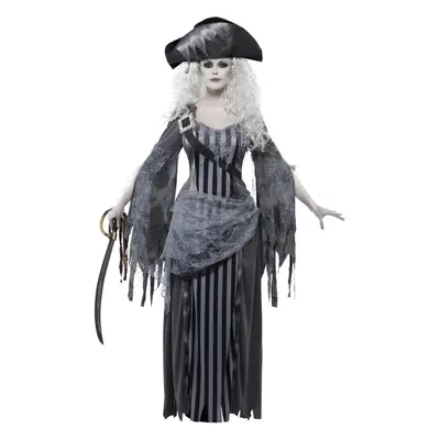 (M, Grey/Black) Smiffys Womens/Ladies Deluxe Ghost Ship Princess Costume Set