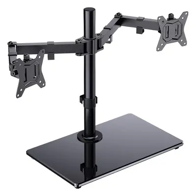 Dual Monitor Stand for 13â- 32â Screen, Freestanding Dual Monitor Arm Desk Mount with Sturdy