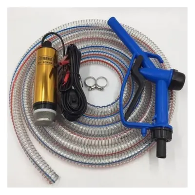 (24V Set Pump&Hose&Gun) 12v/24v Oil Pump Refueling Gun Combination Set Meter Steel Oil Hose Subm