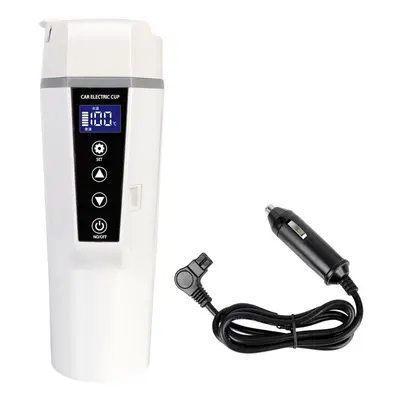 (white) Temperature Control 12v 24v Car Electrical Kettle Crystal Heating Smart Cup Mutil-choice