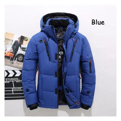 (blue, L) -30 Winter Men Duck Thick Down Jacket Men Snow Parkas Coat Male Warm Winter Down Jacke